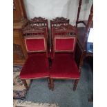 x4 Victorian Carved chairs