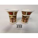 X2 Small Royal Crown Derby vases