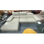 Nicoletti Italian Leather Corner sofa in light grey