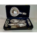 Beautiful boxed silver dressing table set