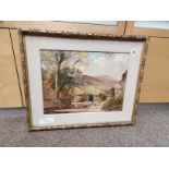 Antique oil on board by G C Barlow of Maxwell Yorkshire Dales 70cm x 55cm