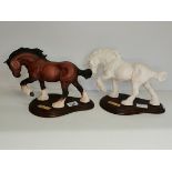 X2 Beswick Shire Horses and stands