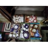 5 x boxes China items incl Blue and gold rimmed dinner set - Aynsley Balmoral