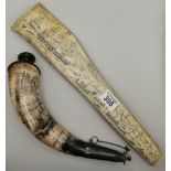 x1 Scrimshaw - possibly resin plus x1 powder Horn