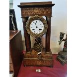 Antique four pillar regency mantle clock