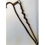 X2 Vintage twisted walking sticks