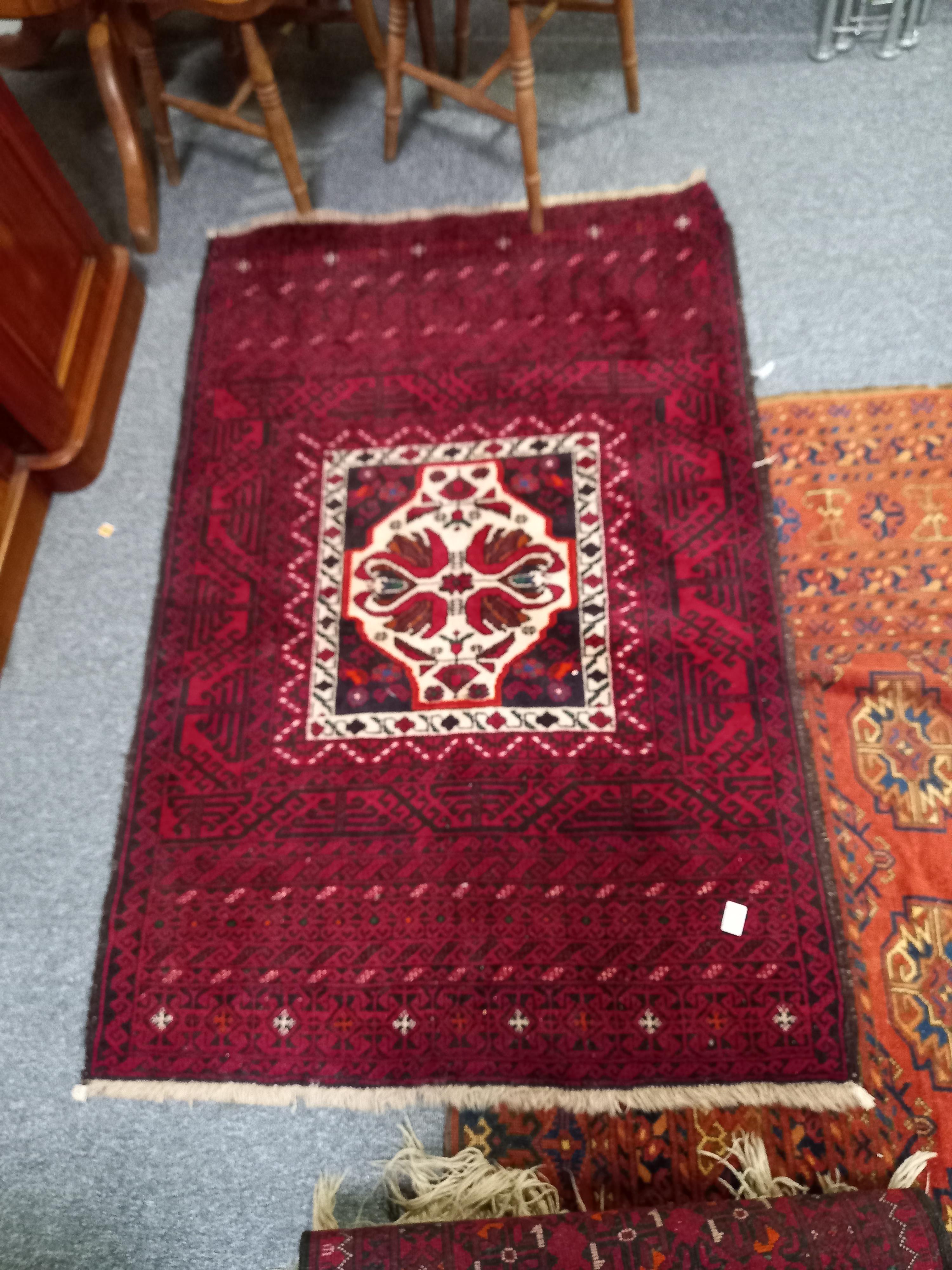 x2 Black and Red rugs plus Runner - Image 3 of 3