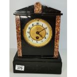 Antique slate and marble mantle clock