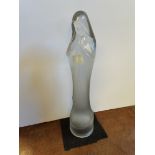 Vintage frosted glass Madonna Statuette figurine