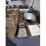 9 x dining chairs plus claw foot oval dining table