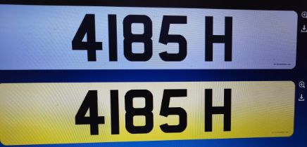 4185 H Private reg on retention 1952 Middlesex issue from a BMW motor cycle