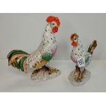A Pair of Porcelain Chickens Herend Style possibly French Samson