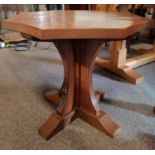 Mouseman octagonal side table ( top needs re polis