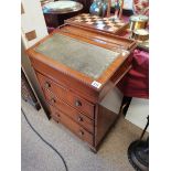 Antique Mahogany Freestanding leather top Davenport