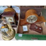 Vintage items incl Crankshaft cutting tool, clocks etc