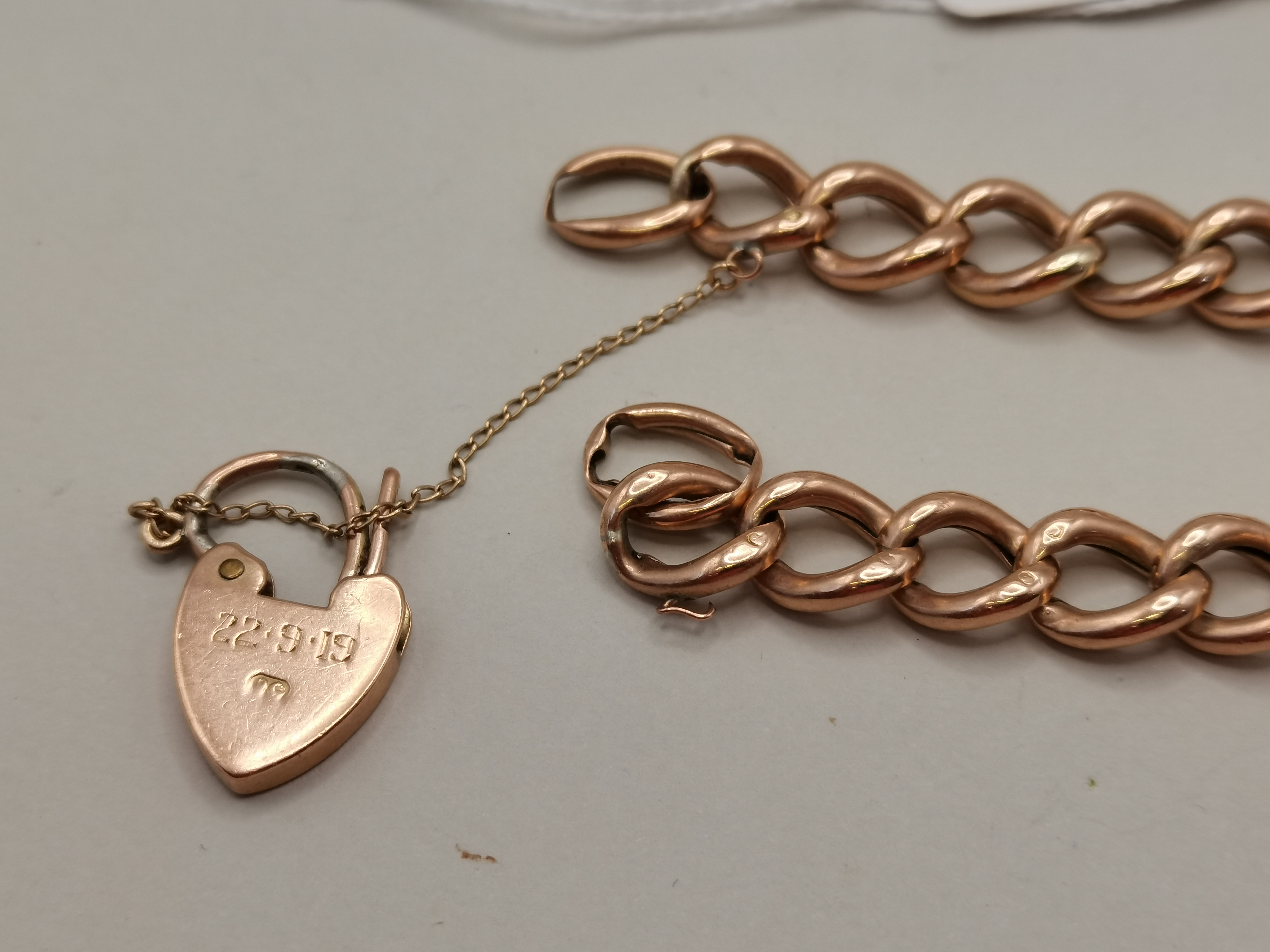 9ct Gold Bracelet Chain - Image 2 of 2