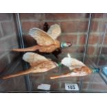 3 x Beswick flying Pheasants