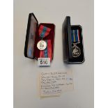 x2 Service medals with ribbons and boxes