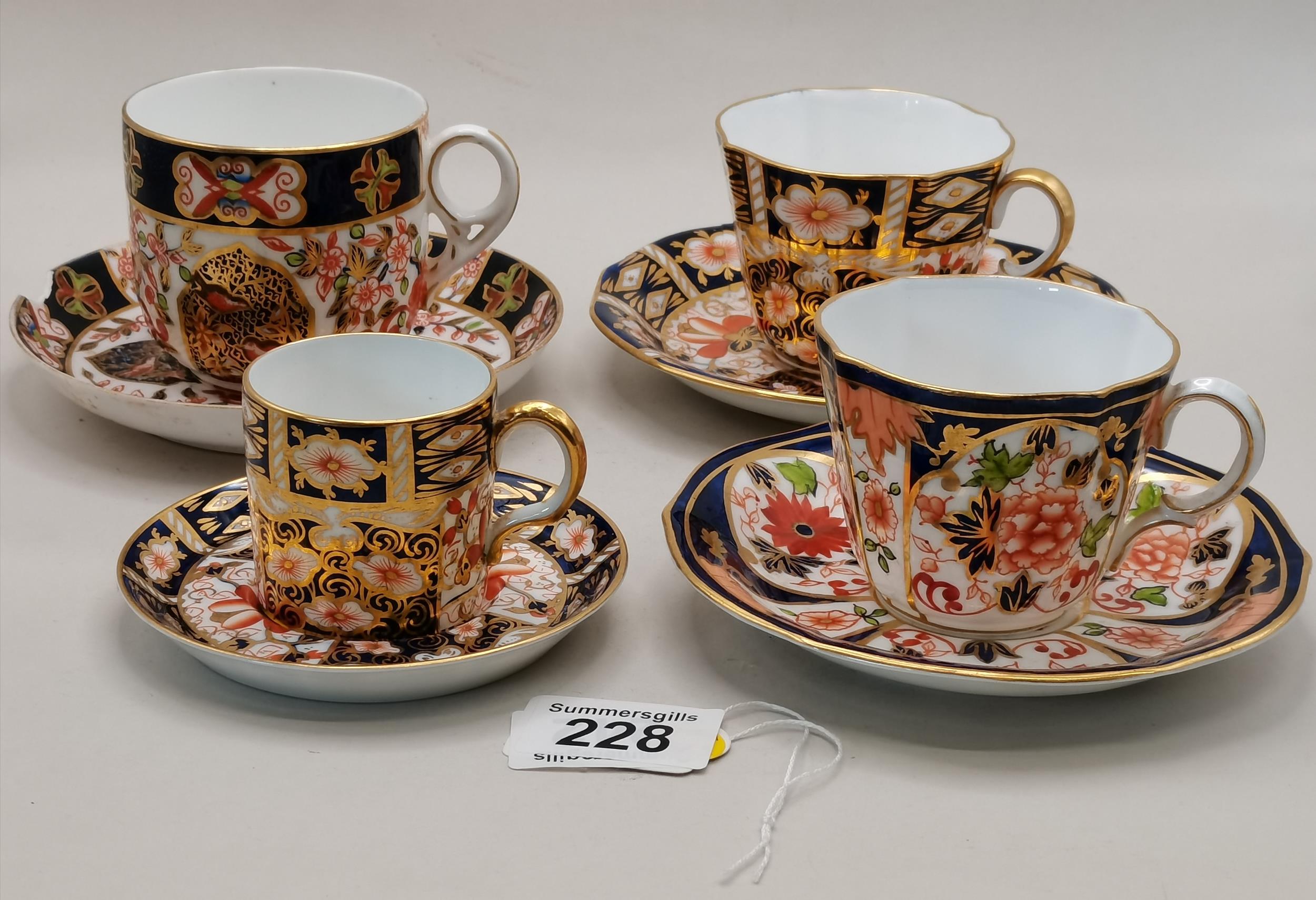 x4 Various Royal Crown Derby Cups and Saucers