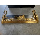 Brass fire curb and fireside items