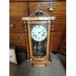 Ornate Marquetry inlaid Vienna Wall Clock