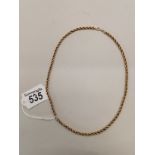 A 9ct gold necklace 50cm long 9g