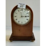 Edwardian Inlaid Mahogany Mantle clock with key