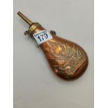 Antique copper and brass shot flask