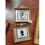 A Pair of 19thC Gilt framed silhouettes