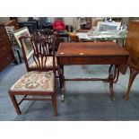 Chippendale style dining chairs x 2 plus sofa table