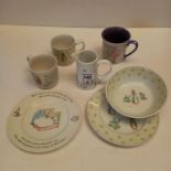 A collection of Beatrix potter peter rabbit Wedgewood items