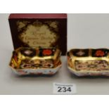 x2 Royal Crown Derby rectangular pin/trinket dishes