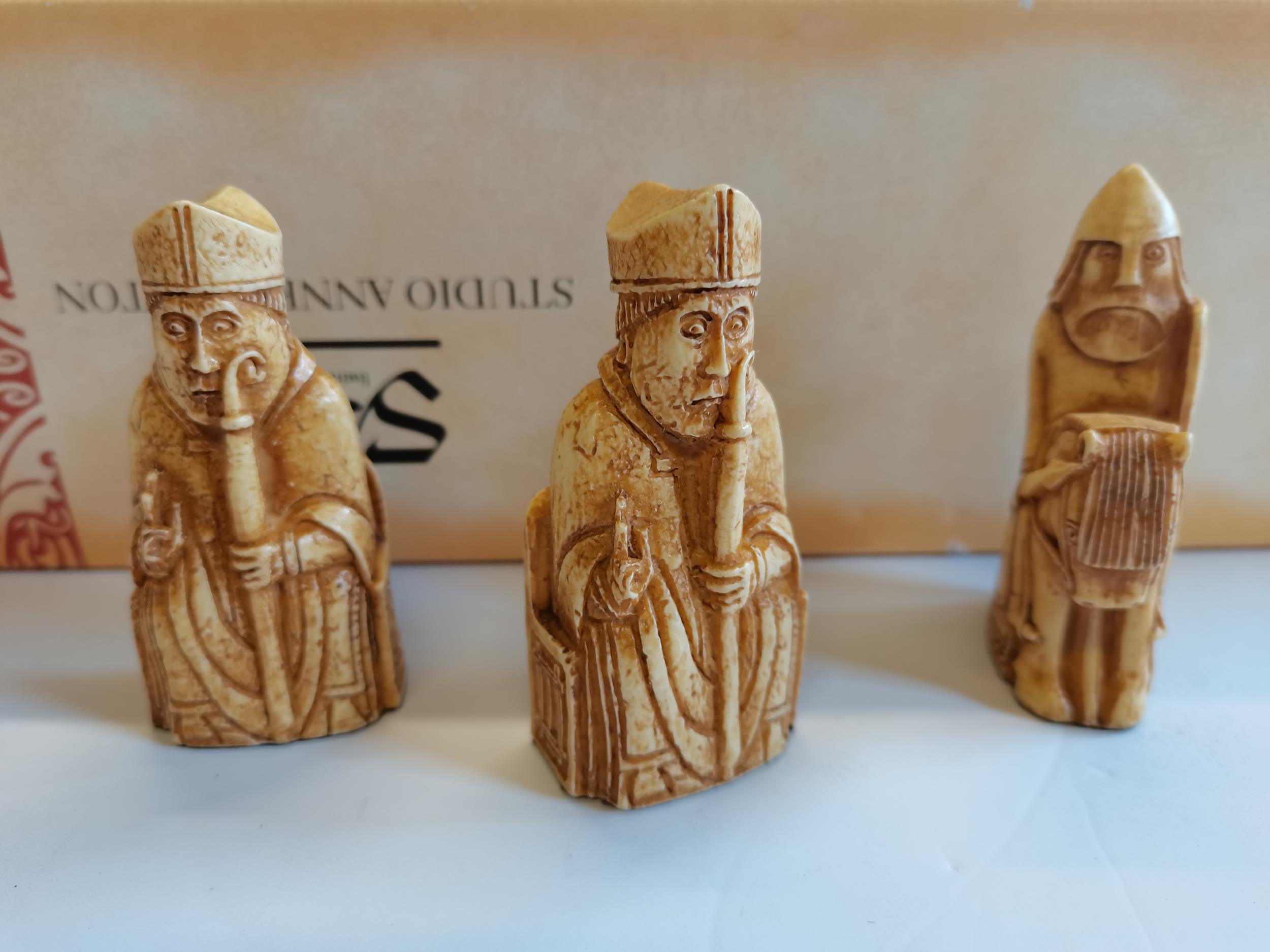 Studio Anne Carlton Chess set - Reproductions of Isle of Lewis Chessmen - Image 2 of 6