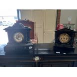 Slate Mantle clock plus H.A.C. One day strike German mantle clock