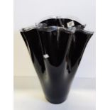 LSA black glass vase 48cm height
