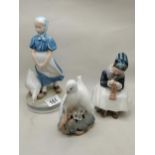 x3 Royal Copenhagen figurines a/f