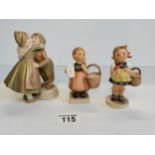 x2 Hummel Figures and A Royal Dux Figure