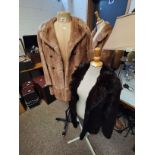 Dark brown fur coat (labelled Rodgers plus 1 x lighter brown fur coats all ladies size 14