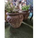 2 x Stone Garden pots