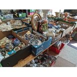 7 Boxes of Ceramics,Metalware, Dolls, Crockery and Candles