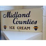 MIDLAND ICE CREAM 1950s original enamel sign ( 60cm x 30cm )
