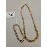 14k gold necklace and bracelet 27g