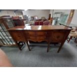 Georgian Mahogany curved front sideboard with cutlery drawer