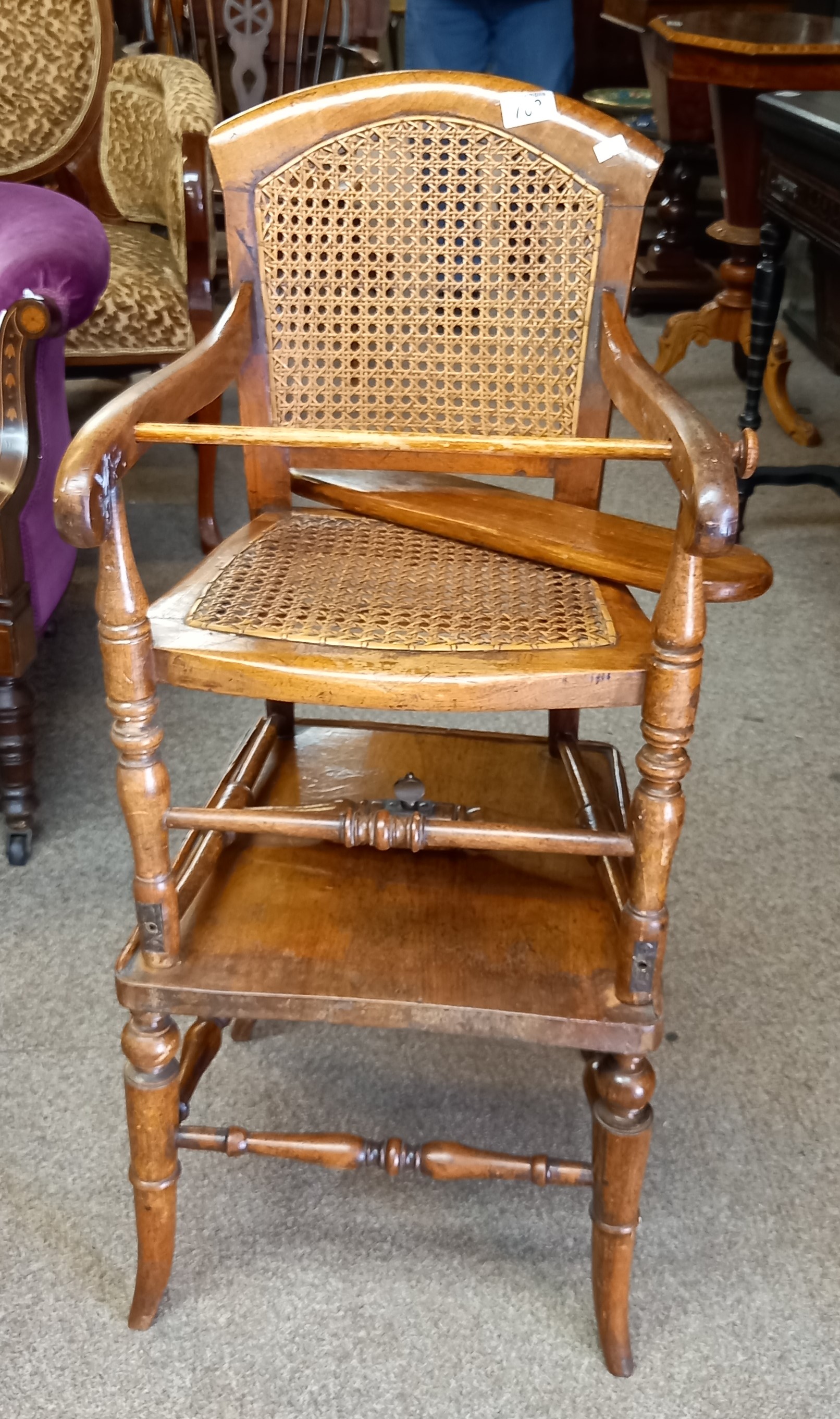 Early 19thC Child Metamorphic Bergere high chair