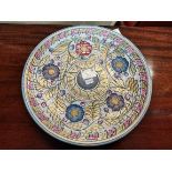 Crown Ducal wall plaque signed Charlotte Rhead 5803 X 32cm diameter