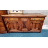 Large Carved Oak Dresser Base / Sideboard