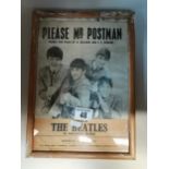 Framed vintage Beatles memrobilia