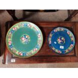 2 x Minton Rotique Wall plaques 30cm and 38 diameter