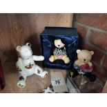 Old Tupton Ware Teddies (one boxed) plus Royal Albert Country Rose teddy