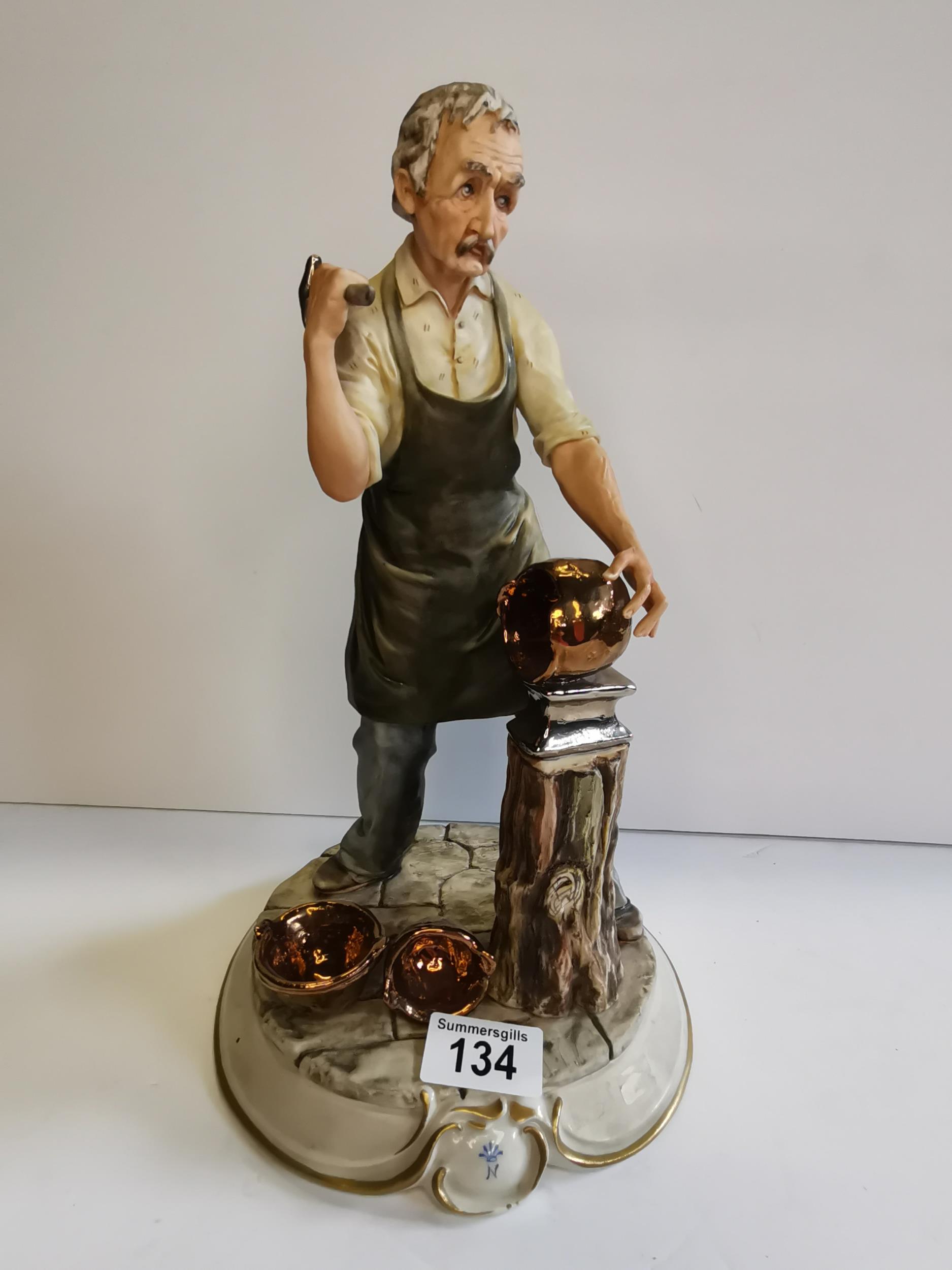 A Capodimonte figure of a blacksmith